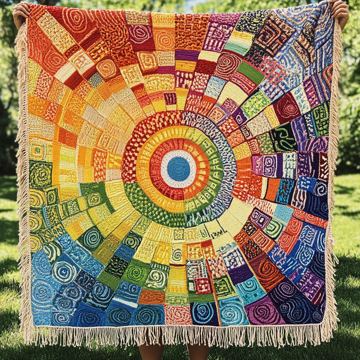 Solsymfoni Mandala Vävd Soffilt