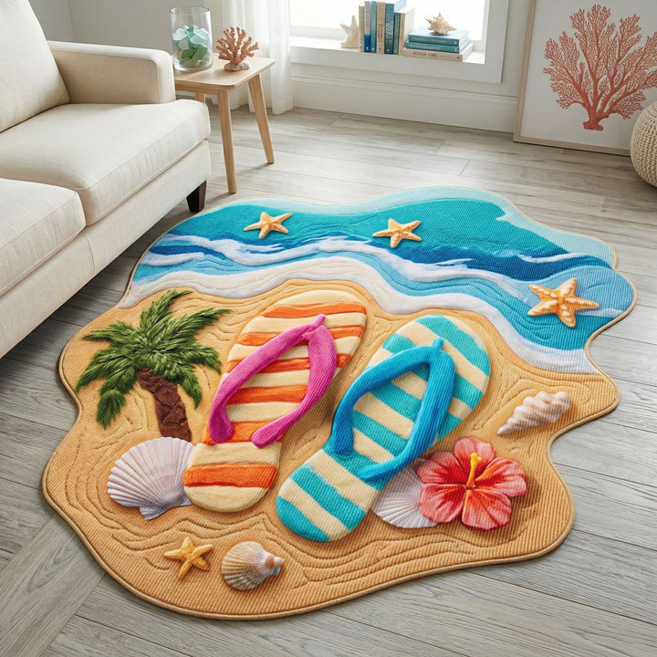Sommar Flip Flop Strand Specialformad Filt