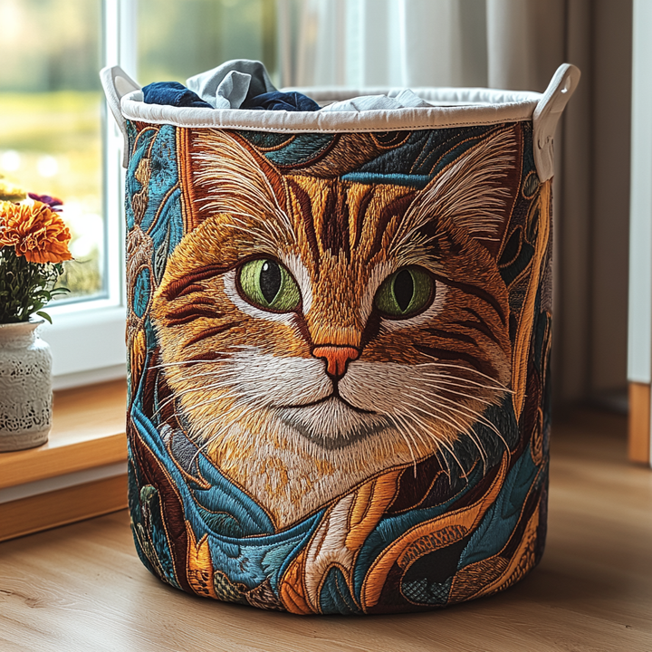 Orange Katt i Solskenet Tvättkorg