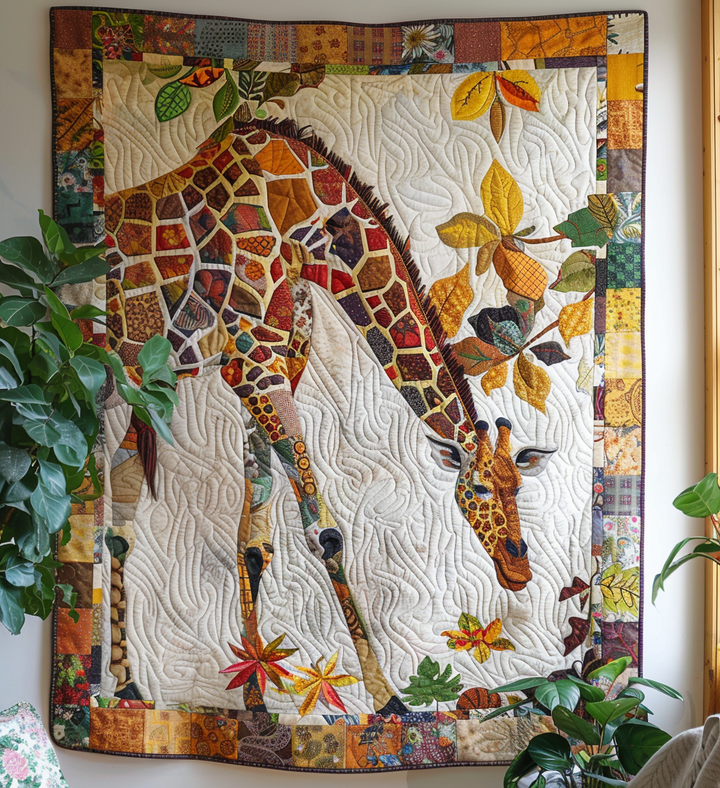 Giraff Blomstersaga Filt