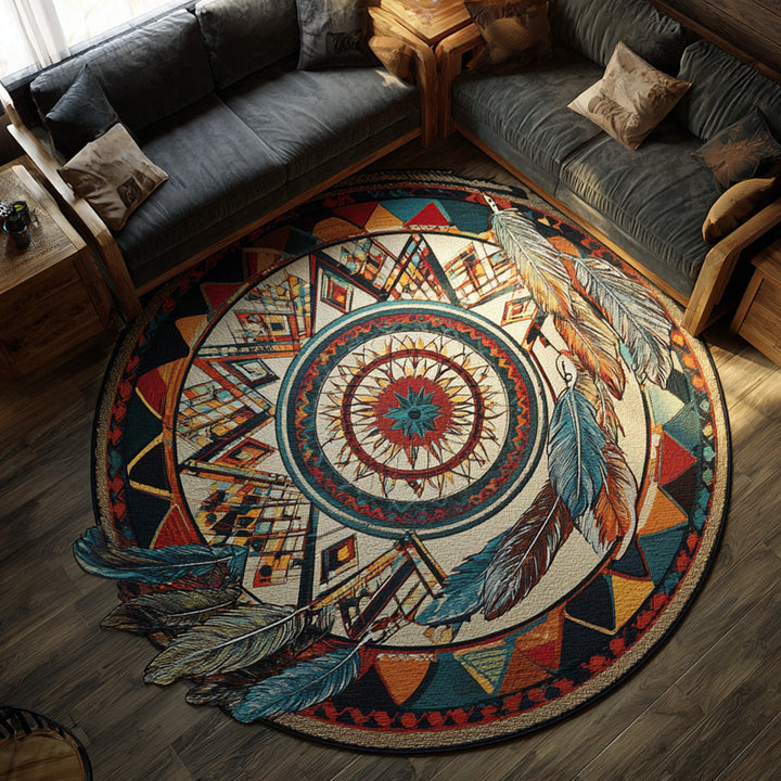 Etno Solstånd Mandala Specialformad Filt