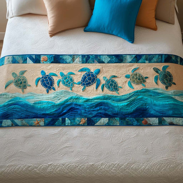 Blå Havssköldpaddor Resa Sänglöpare