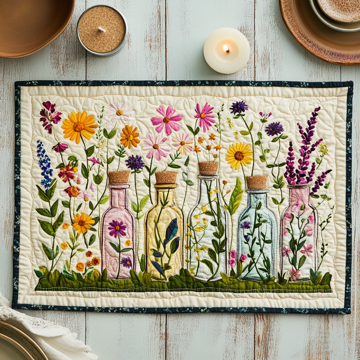 Vild Blomsteräng Flaskor Glasunderlägg