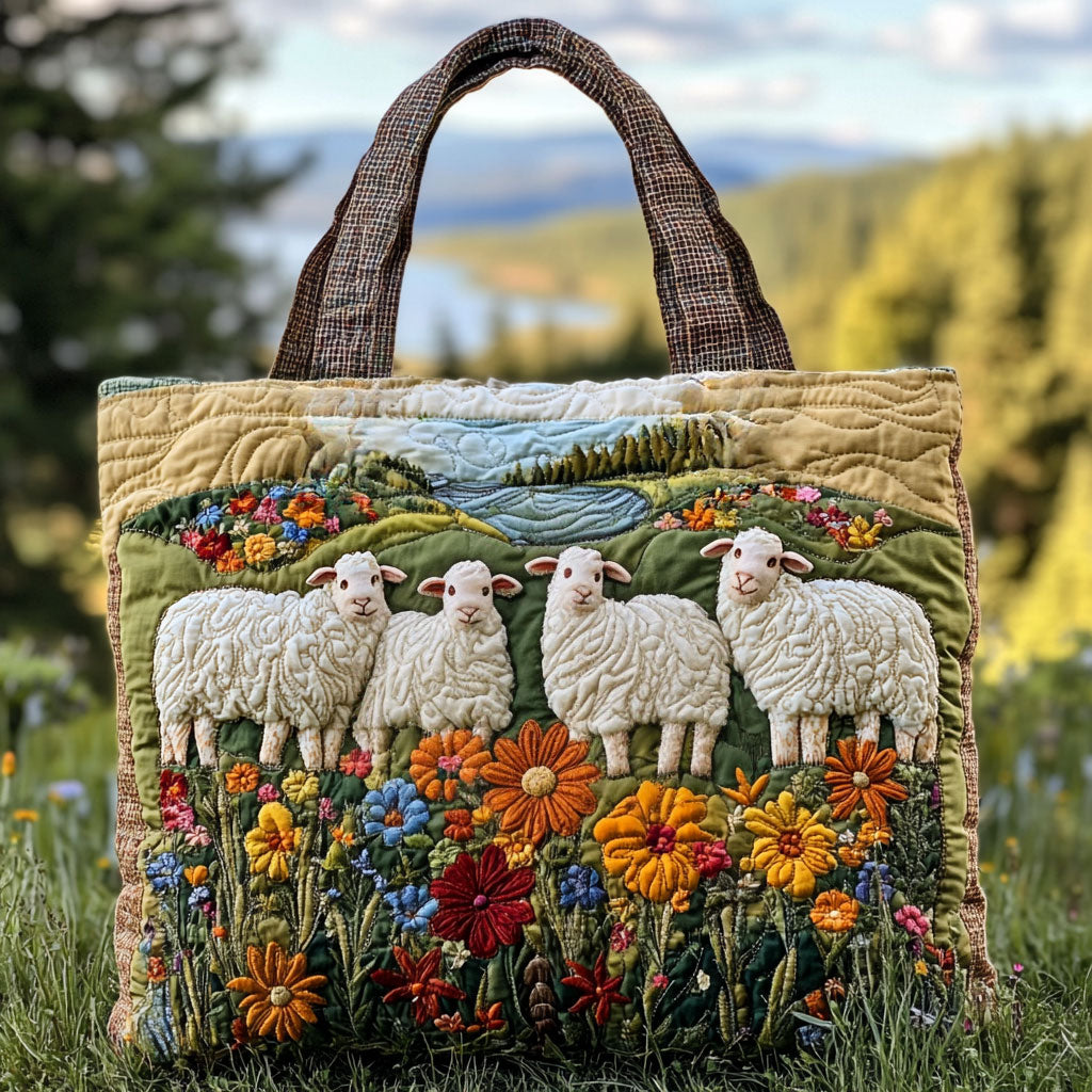 Handgjord väska – Blommande Får
