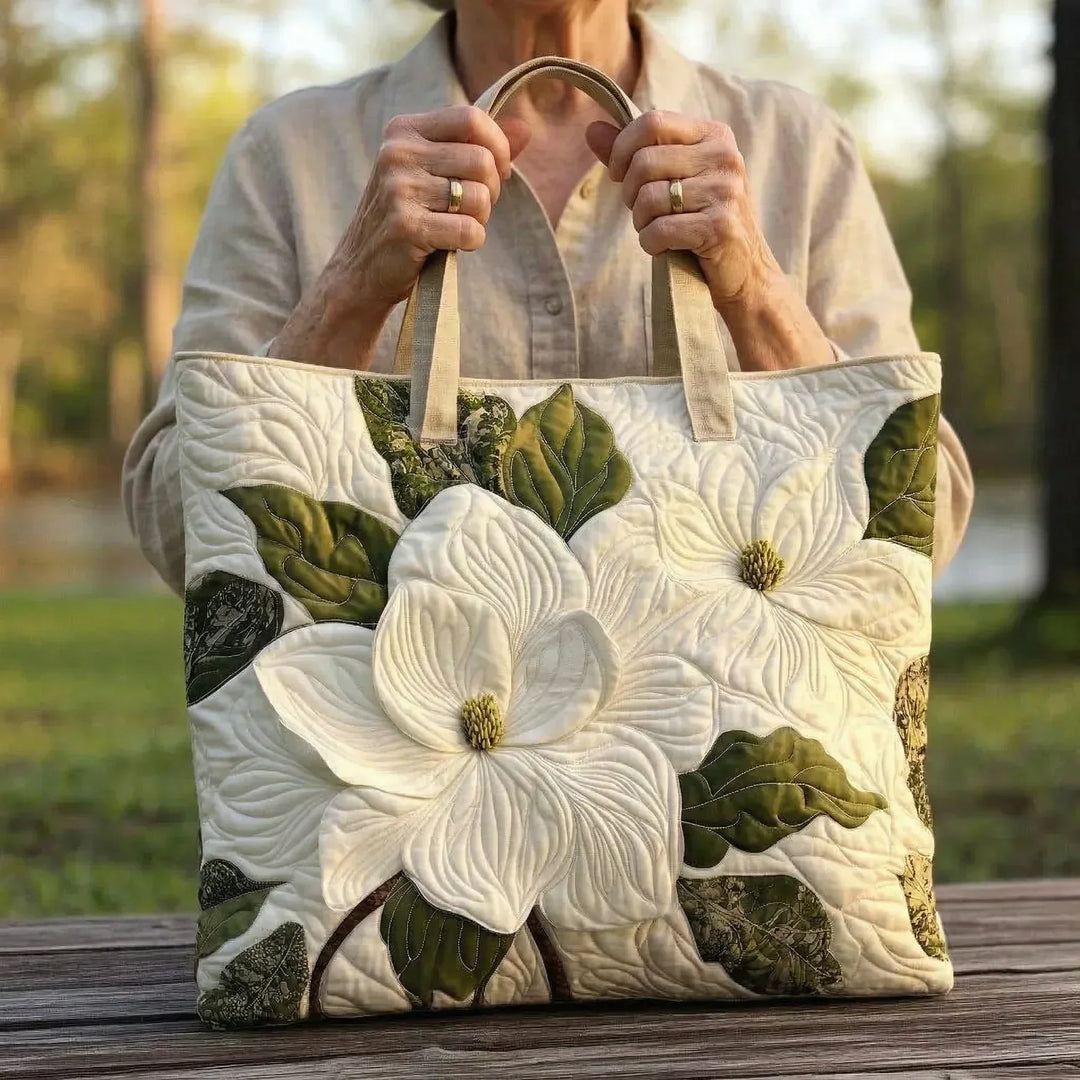 Handgjord väska – Eleganta Vita Liljor