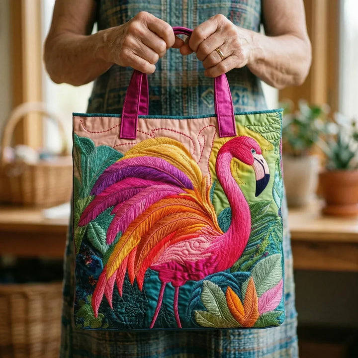 Handgjord väska – Lysande Flamingo