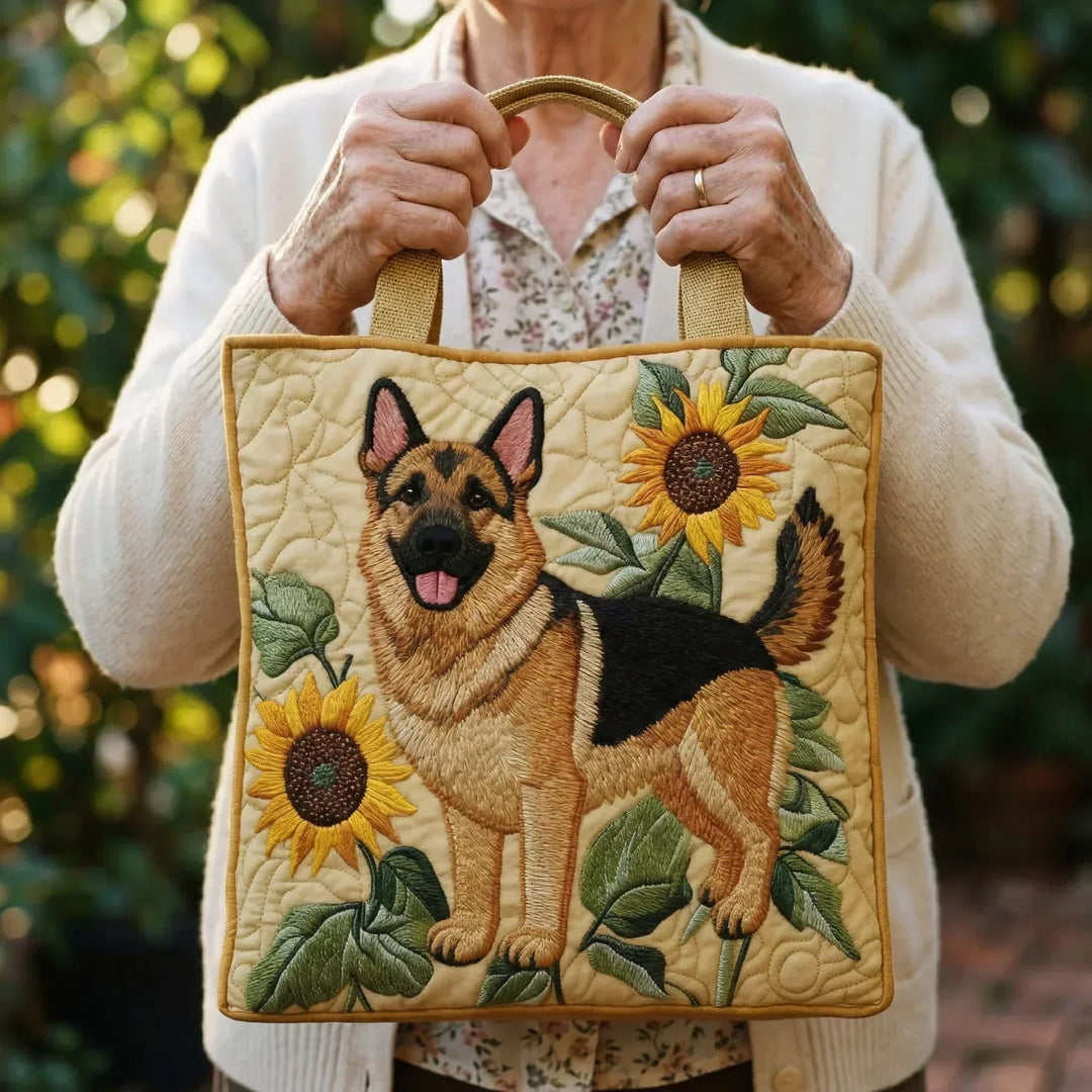 Handgjord väska – Blommig Vallhund
