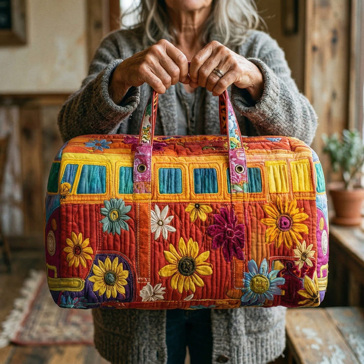Resväska med quiltdesign – Färgglad Hippiebuss